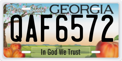 GA license plate QAF6572