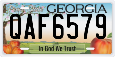 GA license plate QAF6579