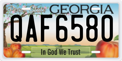 GA license plate QAF6580