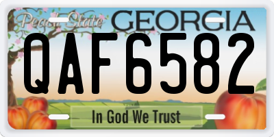 GA license plate QAF6582