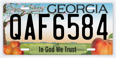 GA license plate QAF6584