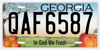 GA license plate QAF6587