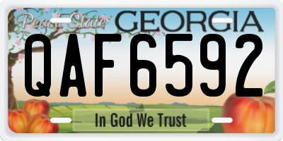 GA license plate QAF6592