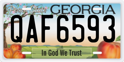 GA license plate QAF6593