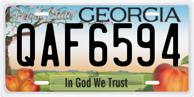 GA license plate QAF6594