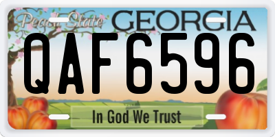 GA license plate QAF6596