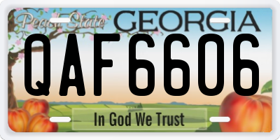 GA license plate QAF6606
