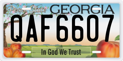 GA license plate QAF6607