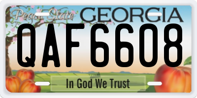 GA license plate QAF6608