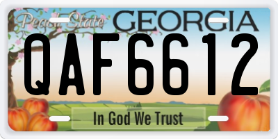 GA license plate QAF6612