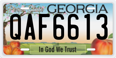 GA license plate QAF6613