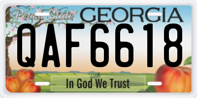 GA license plate QAF6618