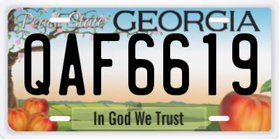 GA license plate QAF6619