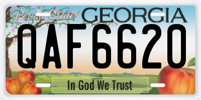 GA license plate QAF6620