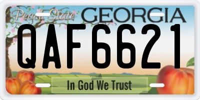 GA license plate QAF6621