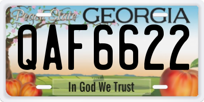 GA license plate QAF6622