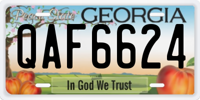 GA license plate QAF6624