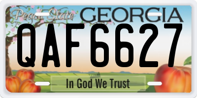GA license plate QAF6627