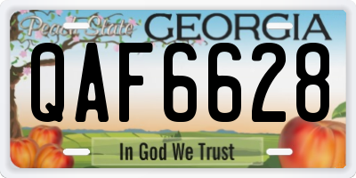 GA license plate QAF6628
