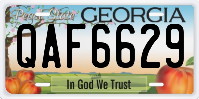 GA license plate QAF6629