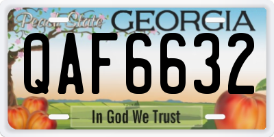 GA license plate QAF6632