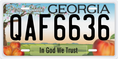 GA license plate QAF6636