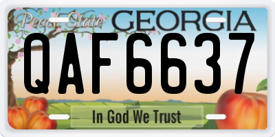 GA license plate QAF6637