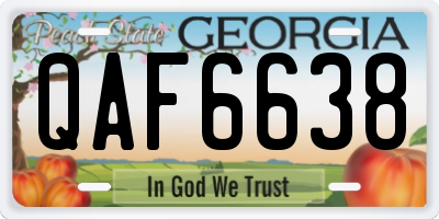 GA license plate QAF6638