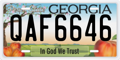 GA license plate QAF6646