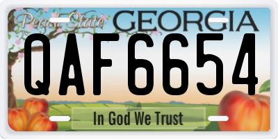GA license plate QAF6654