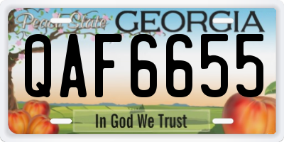 GA license plate QAF6655
