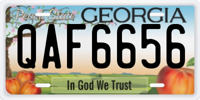 GA license plate QAF6656