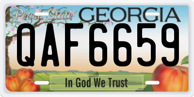 GA license plate QAF6659