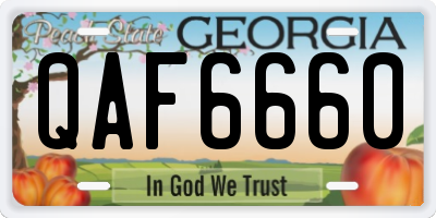 GA license plate QAF6660