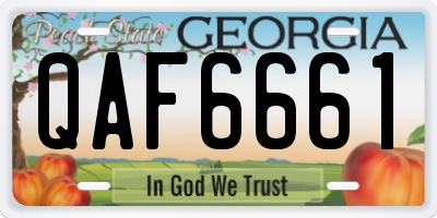 GA license plate QAF6661