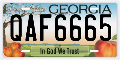 GA license plate QAF6665