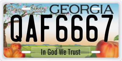 GA license plate QAF6667