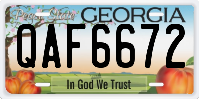 GA license plate QAF6672