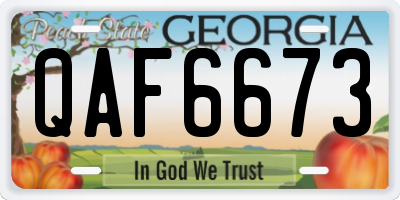 GA license plate QAF6673