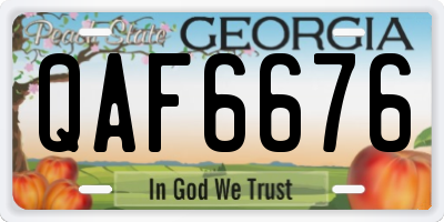 GA license plate QAF6676