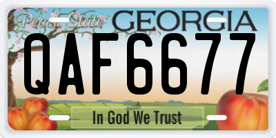 GA license plate QAF6677