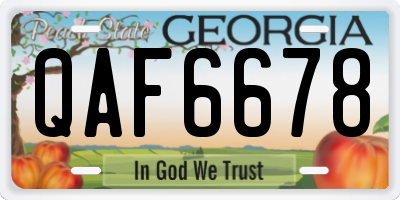 GA license plate QAF6678