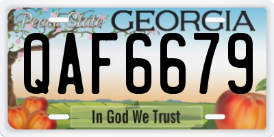 GA license plate QAF6679
