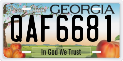 GA license plate QAF6681