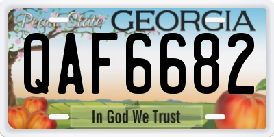 GA license plate QAF6682