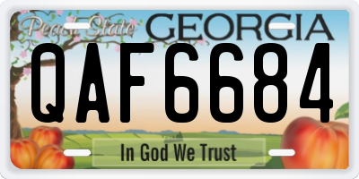 GA license plate QAF6684