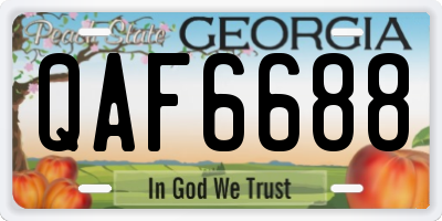 GA license plate QAF6688