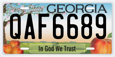 GA license plate QAF6689