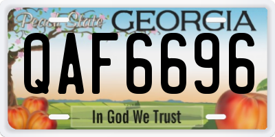 GA license plate QAF6696