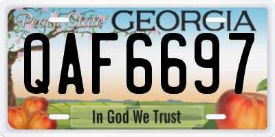 GA license plate QAF6697